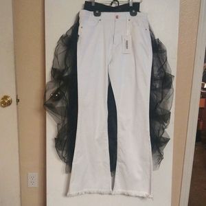 High Waisted Flare Frayed NWT Pants